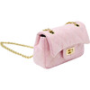 Classic Quilted Sparkle Mini Purse, Pink - Bags - 3