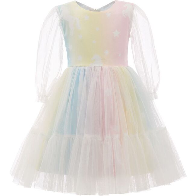 Fantasia Rainbow Tulle Dress, Multicolor