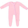 Bamboo Solid Footed Zippered Onesie, Pastel Pink - Footie Pajamas - 1 - thumbnail