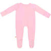 Bamboo Solid Footed Zippered Onesie, Pastel Pink - Footie Pajamas - 2