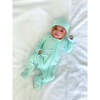 Solid Bamboo Baby Beanie Cap, Pastel Mint Ice - Hats - 2