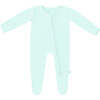 Bamboo Solid Footed Zippered Onesie, Pastel Mint Ice - Footie Pajamas - 1 - thumbnail