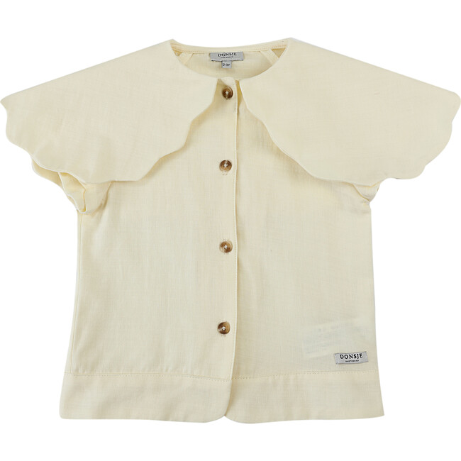 Poda Large Collar Buttoned Blouse, Lily White