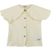 Poda Large Collar Buttoned Blouse, Lily White - Blouses - 1 - thumbnail