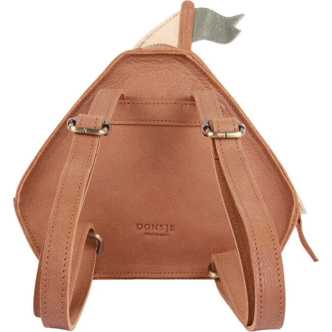 Nino Boat Leather Backpack, Nutmeg - Backpacks - 4