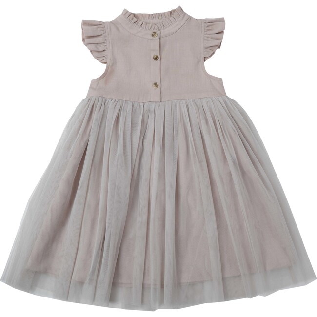 Fleurance Flutter Sleeve Buttoned Front Dress, Lilac