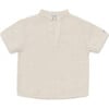 David V-Neck Short Sleeve Shirt, Sand Beige - Shirts - 1 - thumbnail