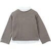 Haga Round Neck Loose Fit Sweater, Light Taupe - Sweaters - 3