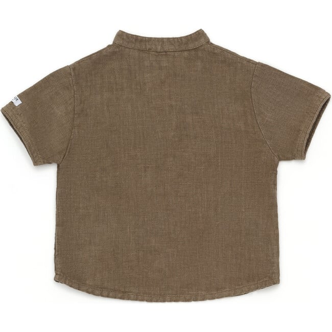 David V-Neck Short Sleeve Shirt, Brown - Shirts - 3