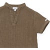 David V-Neck Short Sleeve Shirt, Brown - Shirts - 4