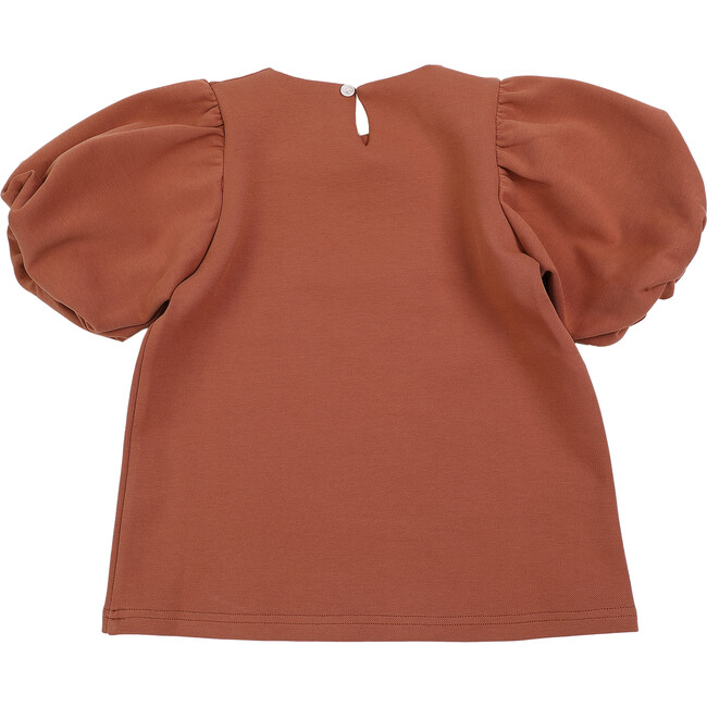 Phiphi Short Puff Sleeve Top, Terracotta - Blouses - 3