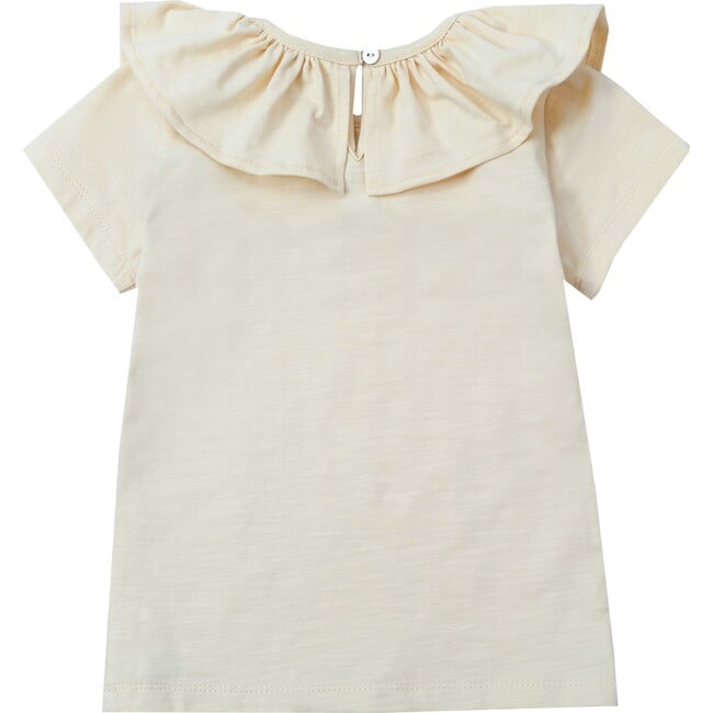 Addie Wide Frilled Collar Top, Macadamia - Blouses - 3