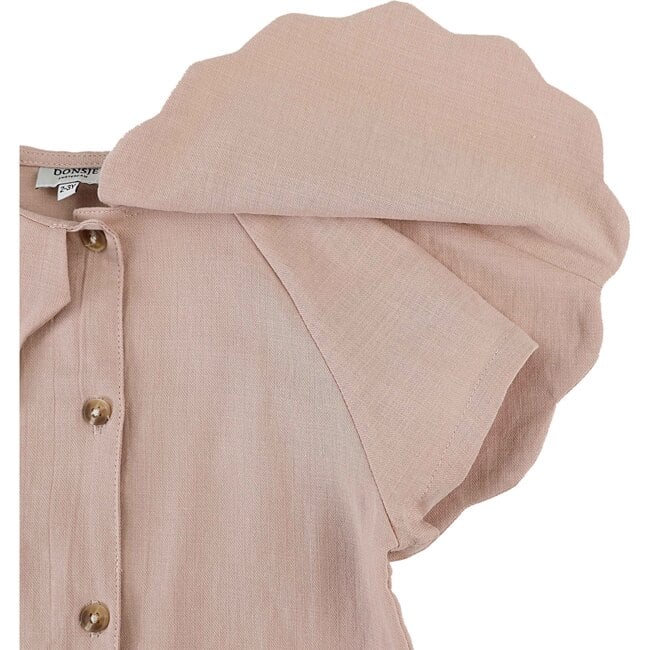 Poda Large Collar Buttoned Blouse, Crystal Pink - Blouses - 6