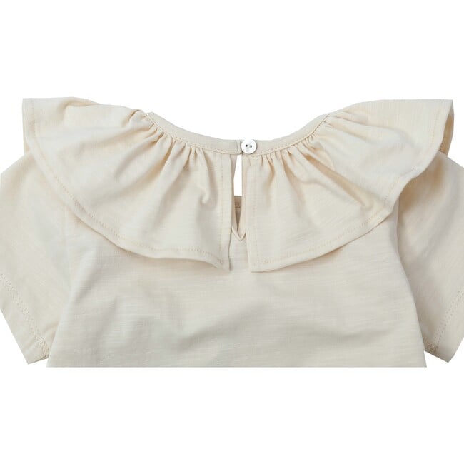 Addie Wide Frilled Collar Top, Macadamia - Blouses - 5