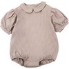 Florine Puff Sleeve Peter Pan Collar Romper, Vintage Rose - Onesies - 1 - thumbnail