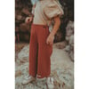 Enta Wide Leg Trousers, Terracotta - Pants - 6