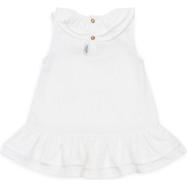 Michelle Ruffled Collar Sleeveless Dress, Off-White - Dresses - 3