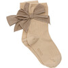 Legare Calf Bow Socks, Powder Pink - Socks - 1 - thumbnail