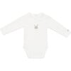 Davis Embroidered Bunny Bodysuit, Off-White - Onesies - 1 - thumbnail