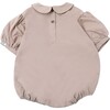 Florine Puff Sleeve Peter Pan Collar Romper, Vintage Rose - Onesies - 3