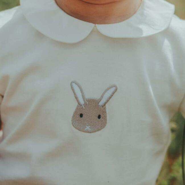 Davis Embroidered Bunny Bodysuit, Off-White - Onesies - 2