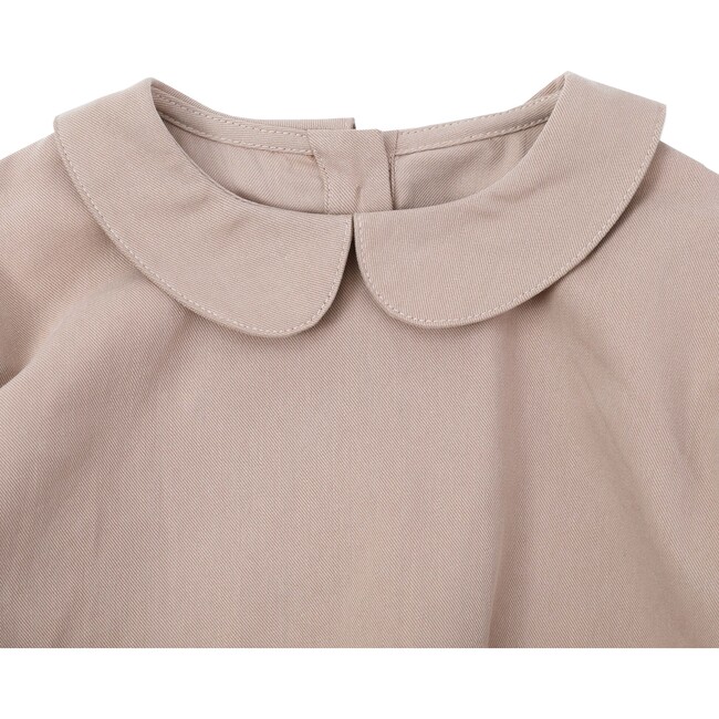 Florine Puff Sleeve Peter Pan Collar Romper, Vintage Rose - Onesies - 4