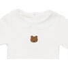 Davis Embroidered Bear Bodysuit, Off-White - Onesies - 4