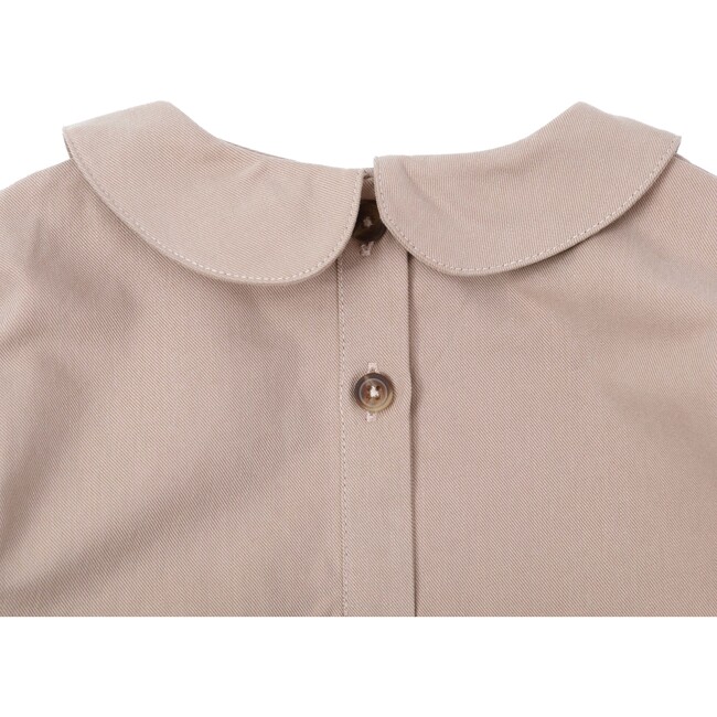 Florine Puff Sleeve Peter Pan Collar Romper, Vintage Rose - Onesies - 5