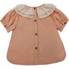 Birgitz Ruffled Neck Chiffon Blouse, Dusty Coral - Blouses - 2