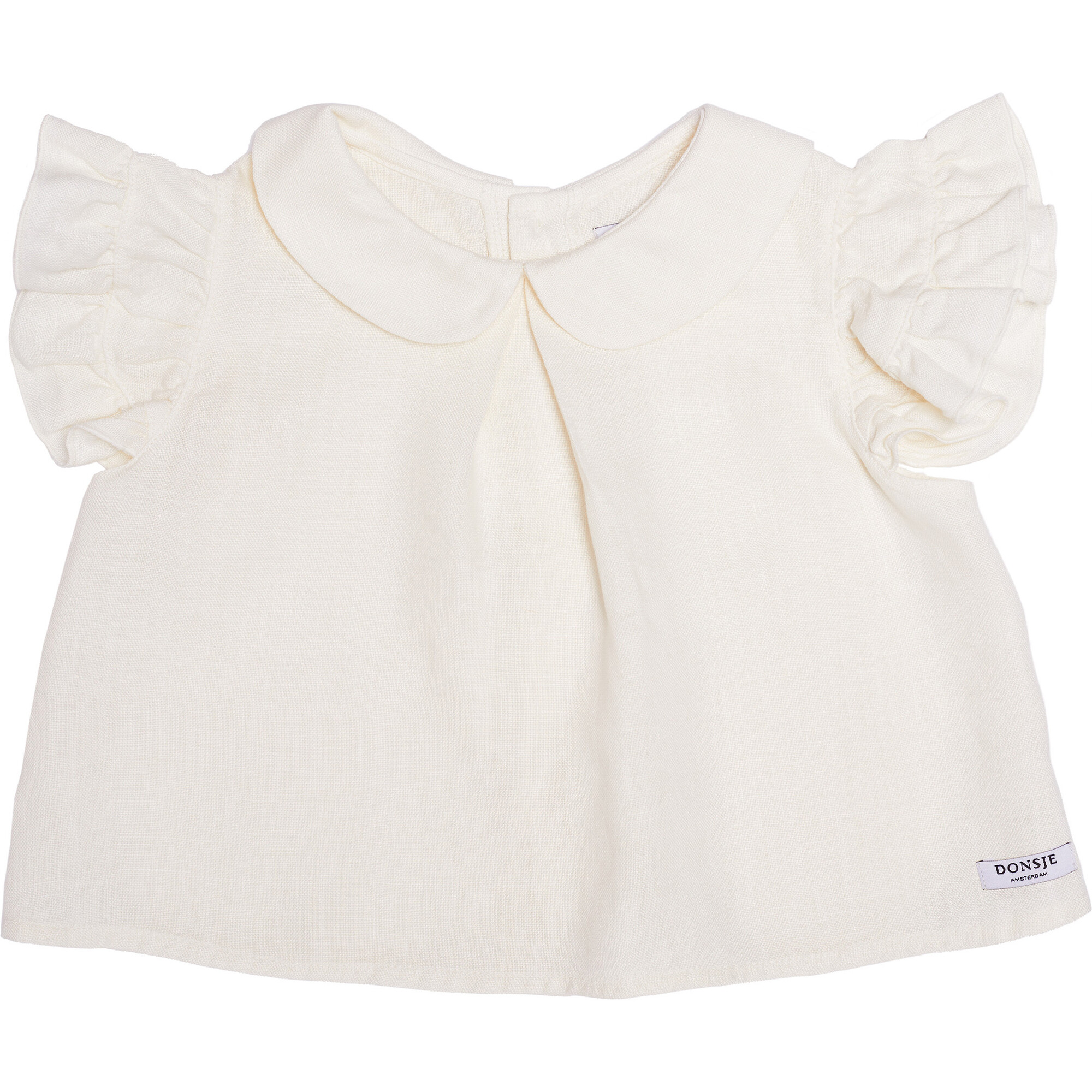 Mimi Short Ruffle Sleeve Blouse, Soft Lily - Blouses - 1