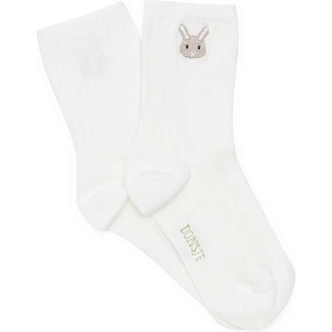 Bell Bunny Calf-Length Socks, Warm White
