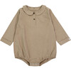 Philly Baggy Fit Collared Romper, Light Mocha - Onesies - 1 - thumbnail