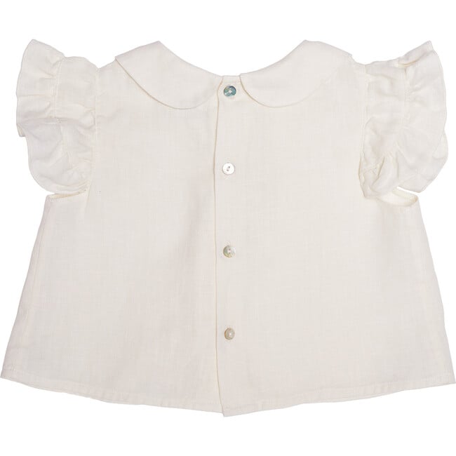 Mimi Short Ruffle Sleeve Blouse, Soft Lily - Blouses - 3