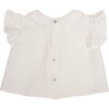 Mimi Short Ruffle Sleeve Blouse, Soft Lily - Blouses - 3