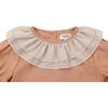 Birgitz Ruffled Neck Chiffon Blouse, Dusty Coral - Blouses - 3