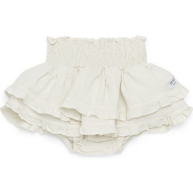 Vaibi Linen Ruffled 2-Tire Bloomers, Soft Lily