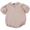 Florine Puff Sleeve Peter Pan Collar Romper, Vintage Rose - Onesies - 8