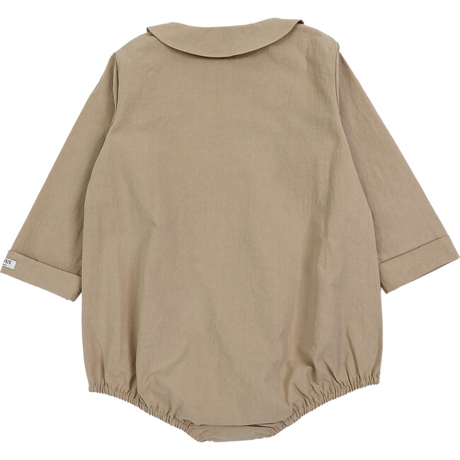 Philly Baggy Fit Collared Romper, Light Mocha - Onesies - 3
