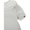 Birgitz Ruffled Neck Puff Short Sleeve Chiffon Blouse, Ivory - Blouses - 7