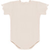 Vajèn Round Neck Short Sleeve Bodysuit, Warm White - Onesies - 1 - thumbnail