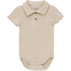 Moli Short Sleeve Collared Bodysuit, Macaroon - Onesies - 1 - thumbnail