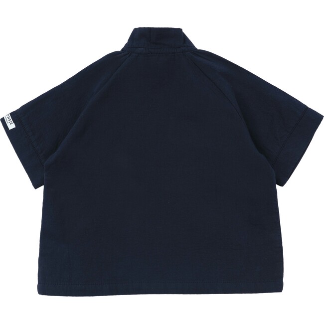 Zao Off-Centre Button Shirt, Night Sky Blue - Shirts - 3