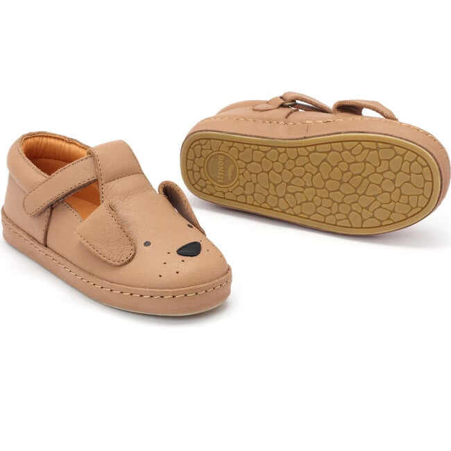 Xan Classic Dog Leather T-Bar Shoes, Hazelnut - T-Straps - 6