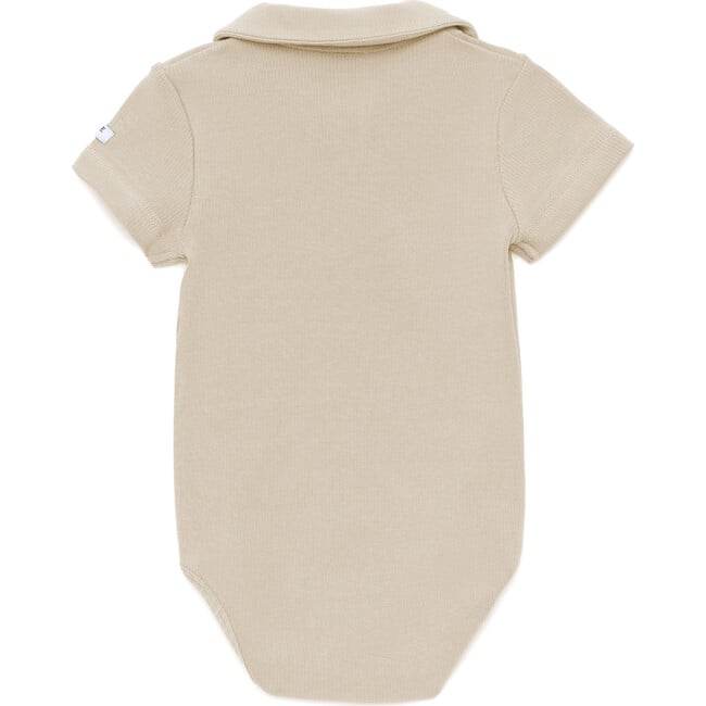 Moli Short Sleeve Collared Bodysuit, Macaroon - Onesies - 2