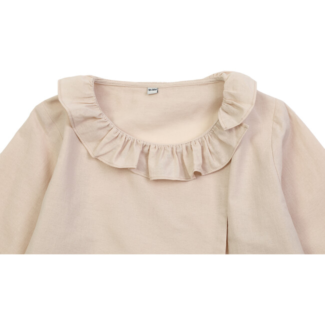 Ina Ruffled Collar Wrap Blouse, Powder - Blouses - 4