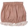 Tori Contrast Ruffled Hem Bloomers, Dusty Coral - Bloomers - 1 - thumbnail