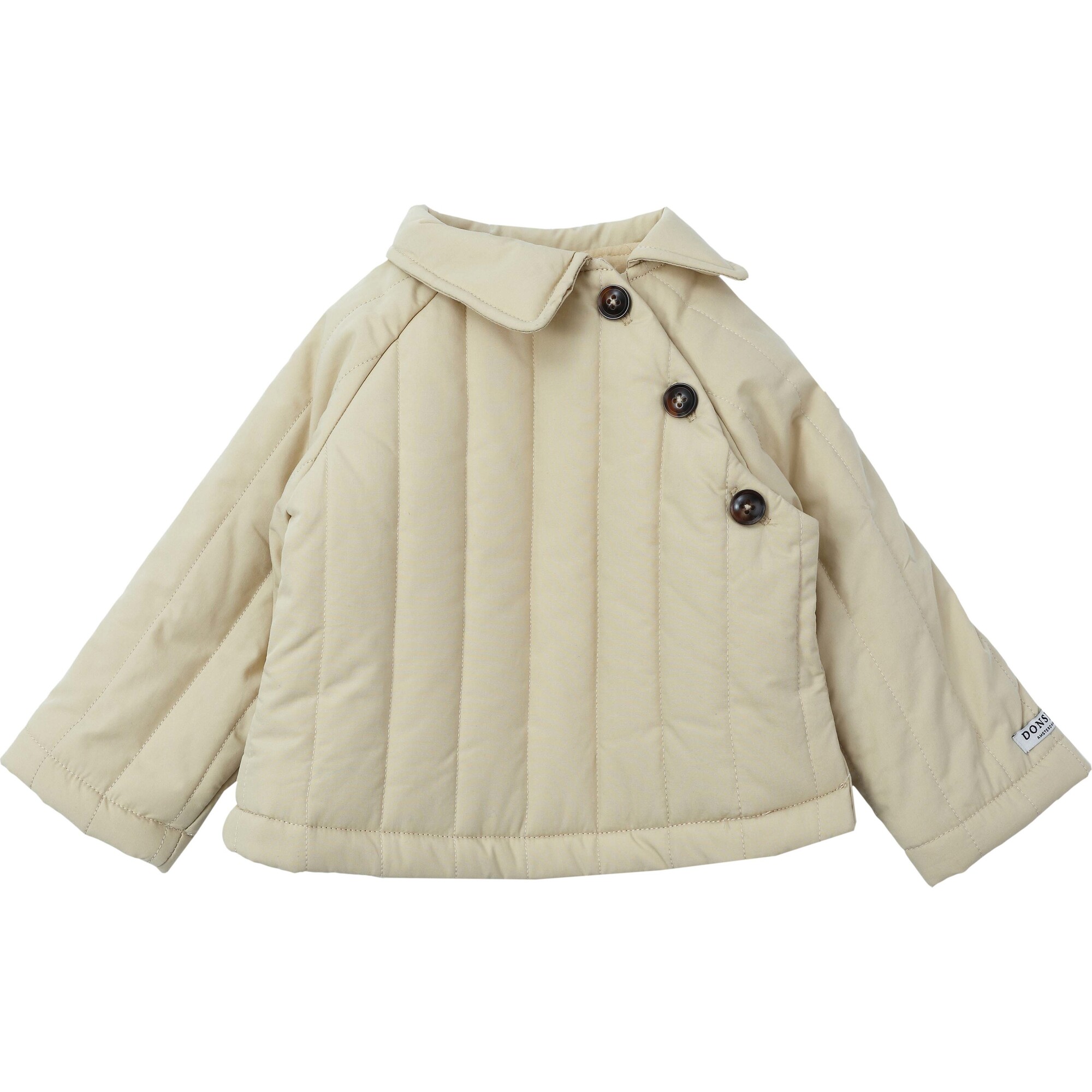 Moritz Off-Centre Buttons Collared Puffer Jacket, Vintage Khaki - Jackets - 1