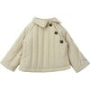 Moritz Off-Centre Buttons Collared Puffer Jacket, Vintage Khaki - Jackets - 1 - thumbnail