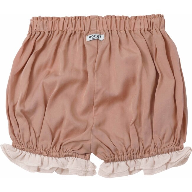 Tori Contrast Ruffled Hem Bloomers, Dusty Coral - Bloomers - 2