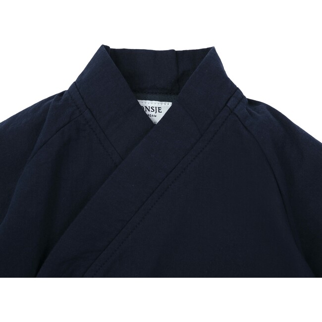 Zao Off-Centre Button Shirt, Night Sky Blue - Shirts - 4